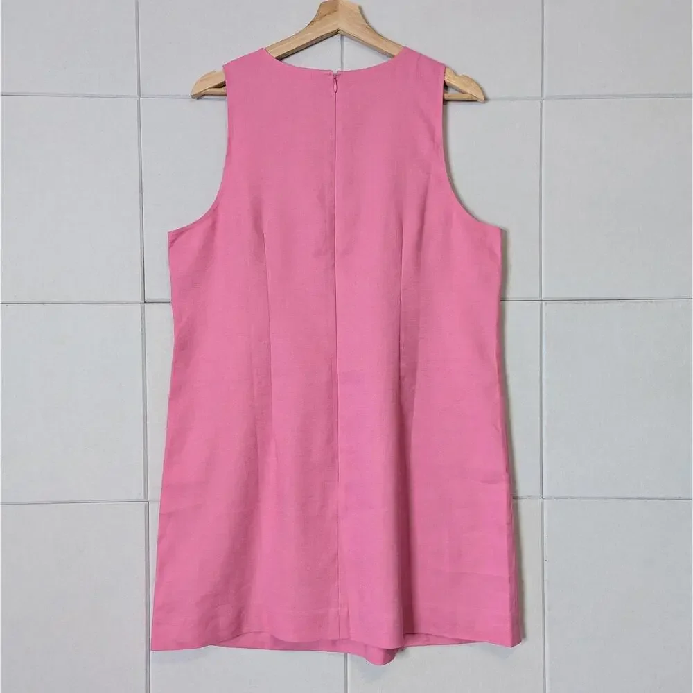 NWT J. Crew linen blend bow front sleeveless shift dress